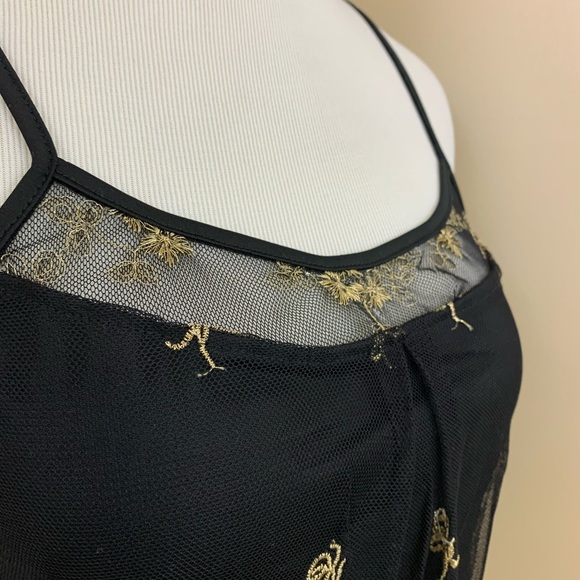 Altar’d State black & gold mesh tank top size S - Picture 5 of 7